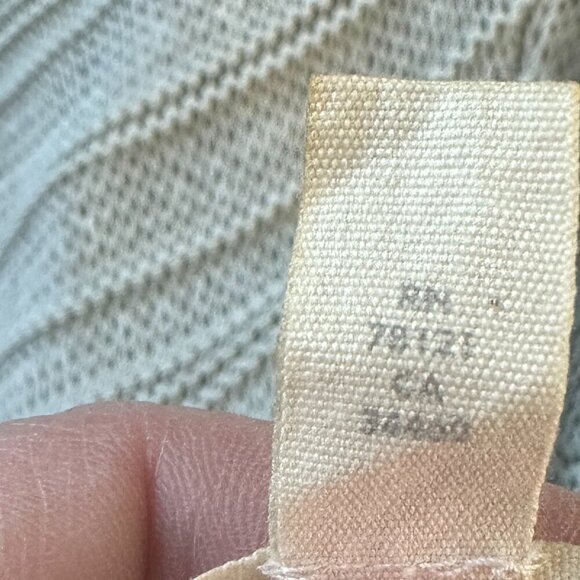 Eileen Fisher Long Open Knit Cardigan in Pale Green/Cream - Size Small - Picture 9 of 9